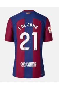 Fotbalové Dres Barcelona Frenkie de Jong #21 Domácí Oblečení 2023-24 Krátký Rukáv
